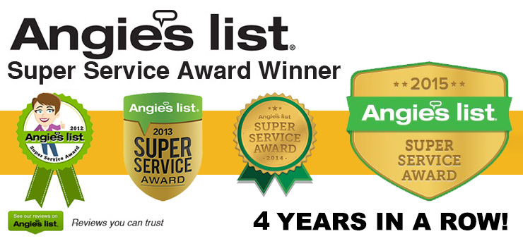 Angies List Super Service Award 2012-2013-2014-2015